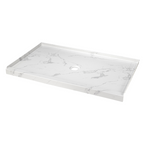 60" x 36" in Shower Base,resin and fiberglass,Center Drain Single-Threshold Shower Pan,Jazz White Vein White+ Charcoal SKU T6587P580932 product image 5