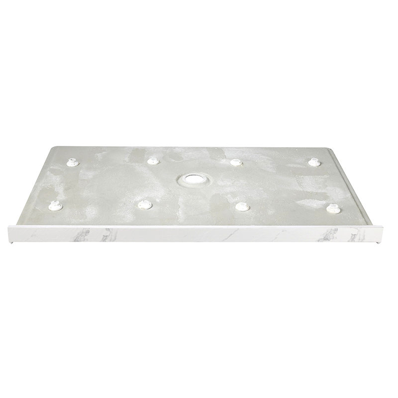60" x 36" in Shower Base,resin and fiberglass,Center Drain Single-Threshold Shower Pan,Jazz White Vein White+ Charcoal SKU T6587P580932 product image 6