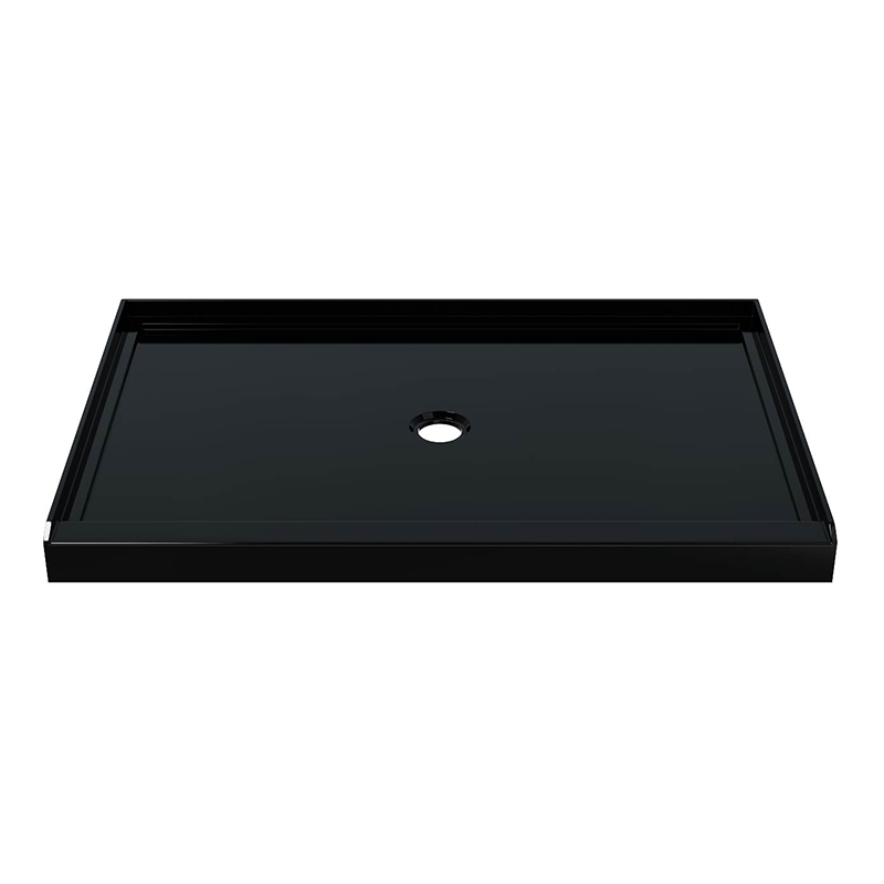 48" x 32" in Shower Base,resin and fiberglass,Center Drain Single-Threshold Shower Pan,Glossy Black Black SKU T6587P581152 product image 4