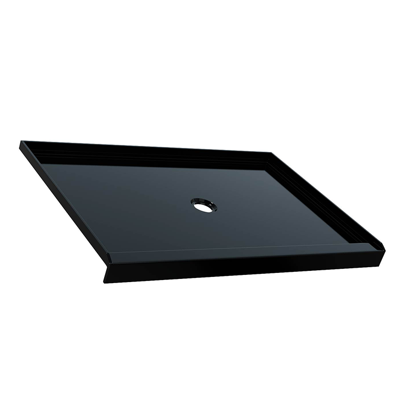 48" x 32" in Shower Base,resin and fiberglass,Center Drain Single-Threshold Shower Pan,Glossy Black Black SKU T6587P581152 product image 5