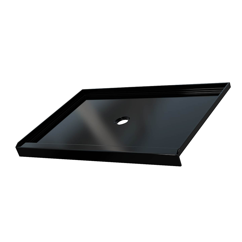 48" x 32" in Shower Base,resin and fiberglass,Center Drain Single-Threshold Shower Pan,Glossy Black Black SKU T6587P581152 product image 6