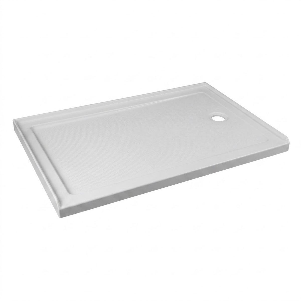 60" x 36" Rectangular Shower Base Pan, White Acrylic Single-Threshold Shower Tray with Right Drain, Non-Slip Surface Glossy White SKU T6632P588115 product image 1