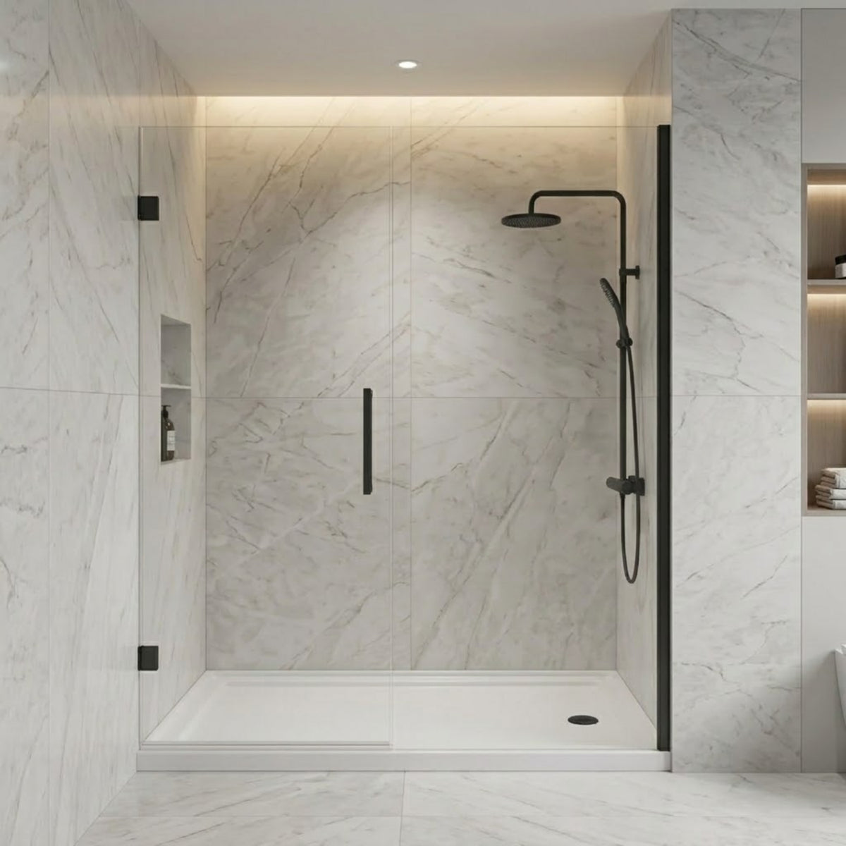60" x 36" Rectangular Shower Base Pan, White Acrylic Single-Threshold Shower Tray with Right Drain, Non-Slip Surface Glossy White SKU T6632P588115 product image 3