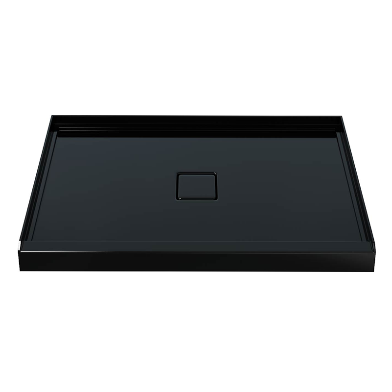 48" x 36" in Shower Base,resin and fiberglass,Center Drain Single-Threshold Shower Pan,Glossy Black Black SKU T6587P581315 product image 4