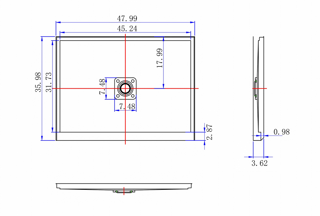 48" x 36" in Shower Base,resin and fiberglass,Center Drain Single-Threshold Shower Pan,Glossy Black Black SKU T6587P581315 product image 7