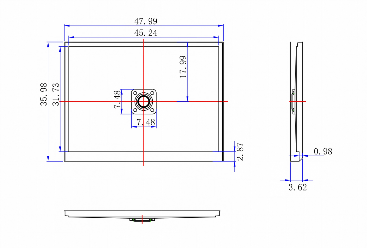 48" x 36" in Shower Base,resin and fiberglass,Center Drain Single-Threshold Shower Pan,Glossy Black Black SKU T6587P581315 product image 7
