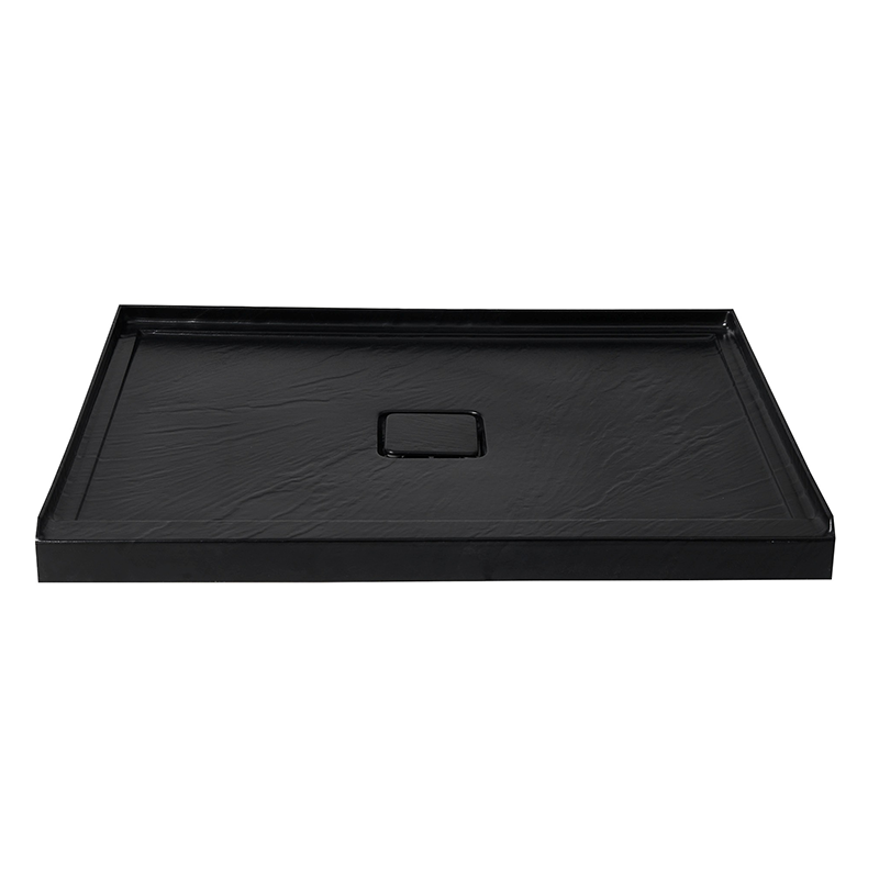 48" x 36" in Shower Base,resin and fiberglass,Center Drain Single-Threshold Shower Pan,Black Vein Black SKU T6587P581306 product image 3