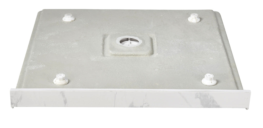 36" x 36" in Shower Base,resin and fiberglass,Center Drain Single-Threshold Shower Pan,Jazz White Vein White+ Charcoal SKU T6587P581366 product image 4
