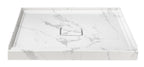 36" x 36" in Shower Base,resin and fiberglass,Center Drain Single-Threshold Shower Pan,Jazz White Vein White+ Charcoal SKU T6587P581366 product image 5