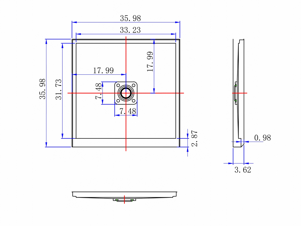 36" x 36" in Shower Base,resin and fiberglass,Center Drain Single-Threshold Shower Pan,Jazz White Vein White+ Charcoal SKU T6587P581366 product image 7