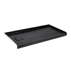 60" x 32" in Shower Base,resin and fiberglass,Left Drain Single-Threshold Shower Pan, Black Marble Black Marble-Look Sintered Stone SKU T6587P578428 product image 5