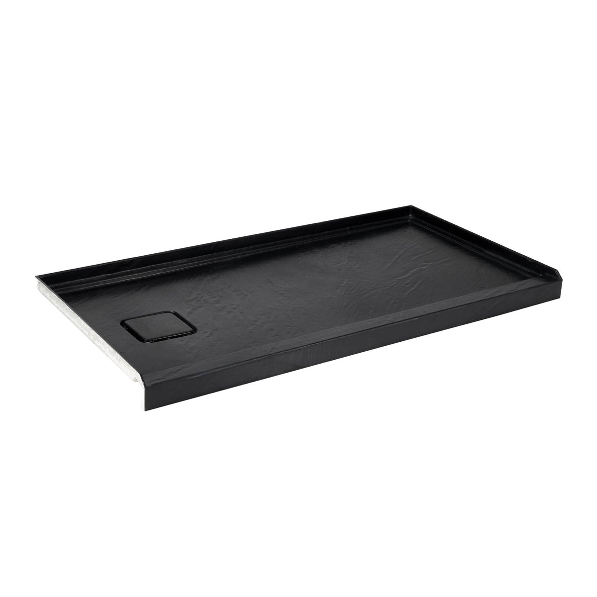 60" x 32" in Shower Base,resin and fiberglass,Left Drain Single-Threshold Shower Pan, Black Marble Black Marble-Look Sintered Stone SKU T6587P578428 product image 5