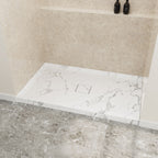 60" x 36" in Shower Base,resin and fiberglass,Center Drain Single-Threshold Shower Pan,JazzWhite Vein White+ Charcoal SKU T6587P581326 product image 2