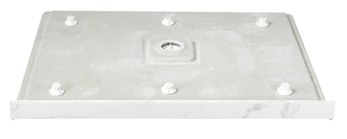 60" x 36" in Shower Base,resin and fiberglass,Center Drain Single-Threshold Shower Pan,JazzWhite Vein White+ Charcoal SKU T6587P581326 product image 4
