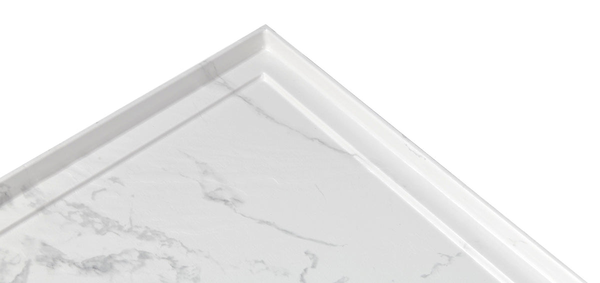 60" x 36" in Shower Base,resin and fiberglass,Center Drain Single-Threshold Shower Pan,JazzWhite Vein White+ Charcoal SKU T6587P581326 product image 5