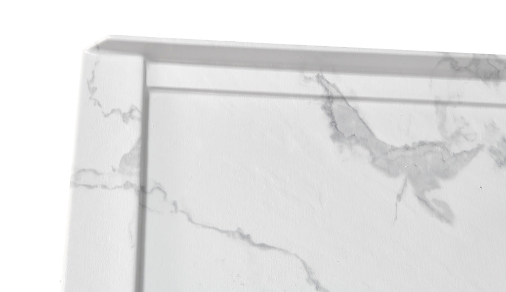 60" x 36" in Shower Base,resin and fiberglass,Center Drain Single-Threshold Shower Pan,JazzWhite Vein White+ Charcoal SKU T6587P581326 product image 7