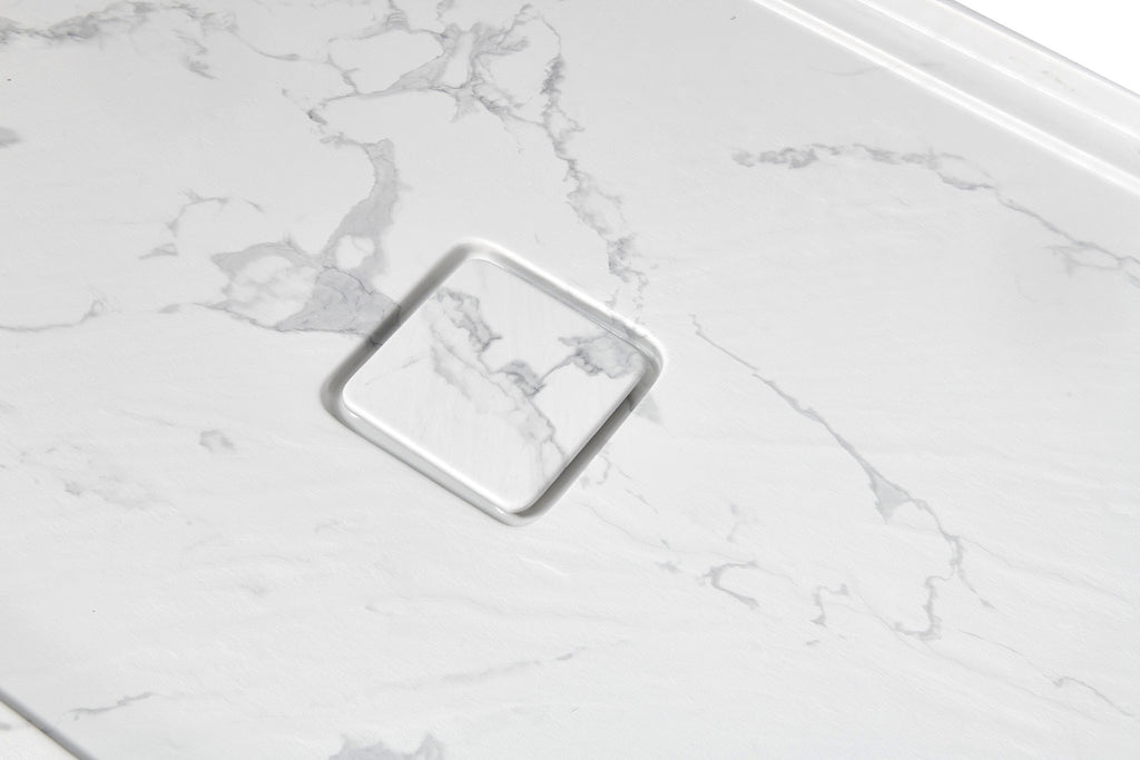 60" x 36" in Shower Base,resin and fiberglass,Center Drain Single-Threshold Shower Pan,JazzWhite Vein White+ Charcoal SKU T6587P581326 product image 8