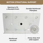 60x32 Inch White Acrylic Shower Base, Center Drain, Non-Slip Surface White SKU T5595P487481 product image 4