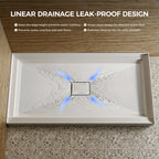 60x32 Inch White Acrylic Shower Base, Center Drain, Non-Slip Surface White SKU T5595P487481 product image 5