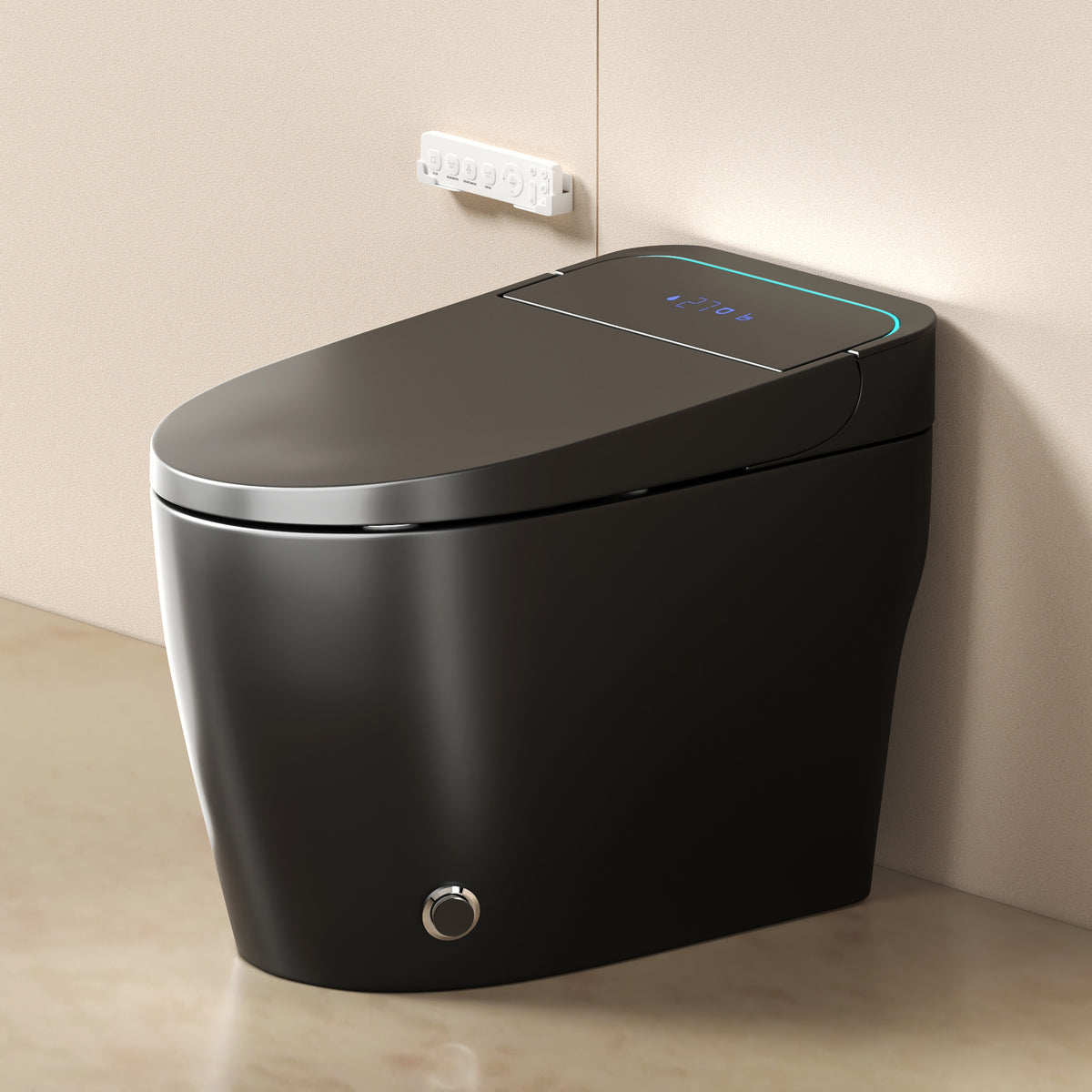 Unique Smart Toile, One Piece Toilet with Bidet Built In,Intelligent Toilet Auto Open/Close Seat. Bidet toilet with Dryer and Warm Water.BLACK