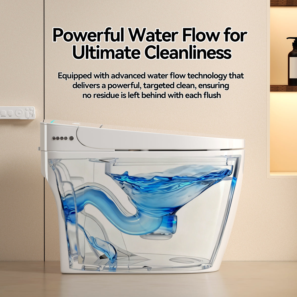 Unique Smart Toile, One Piece Toilet with Bidet Built In,Intelligent Toilet Auto Open/Close Seat. Bidet toilet with Dryer and Warm Water.WHITE