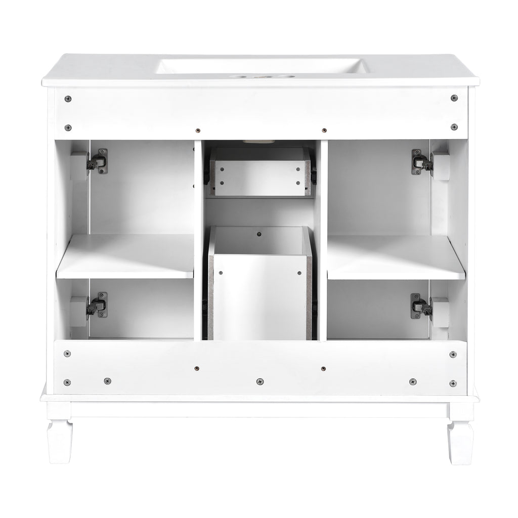 36'' Bathroom Vanity with Top Sink, Modern Bathroom Storage Cabinet with 2 Soft Closing Doors, Single Sink Bathroom Vanity