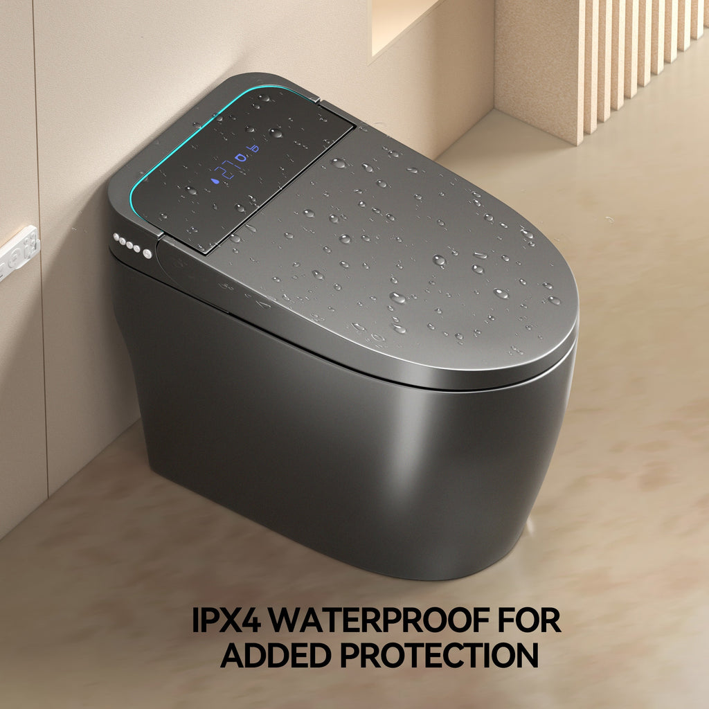 Unique Smart Toile, One Piece Toilet with Bidet Built In,Intelligent Toilet Auto Open/Close Seat. Bidet toilet with Dryer and Warm Water.Gray