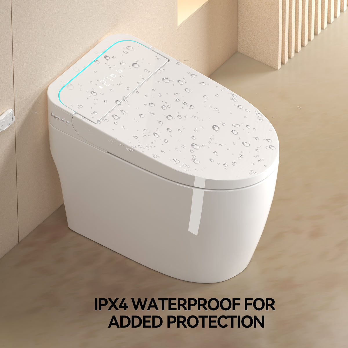 Unique Smart Toile, One Piece Toilet with Bidet Built In,Intelligent Toilet Auto Open/Close Seat. Bidet toilet with Dryer and Warm Water.WHITE