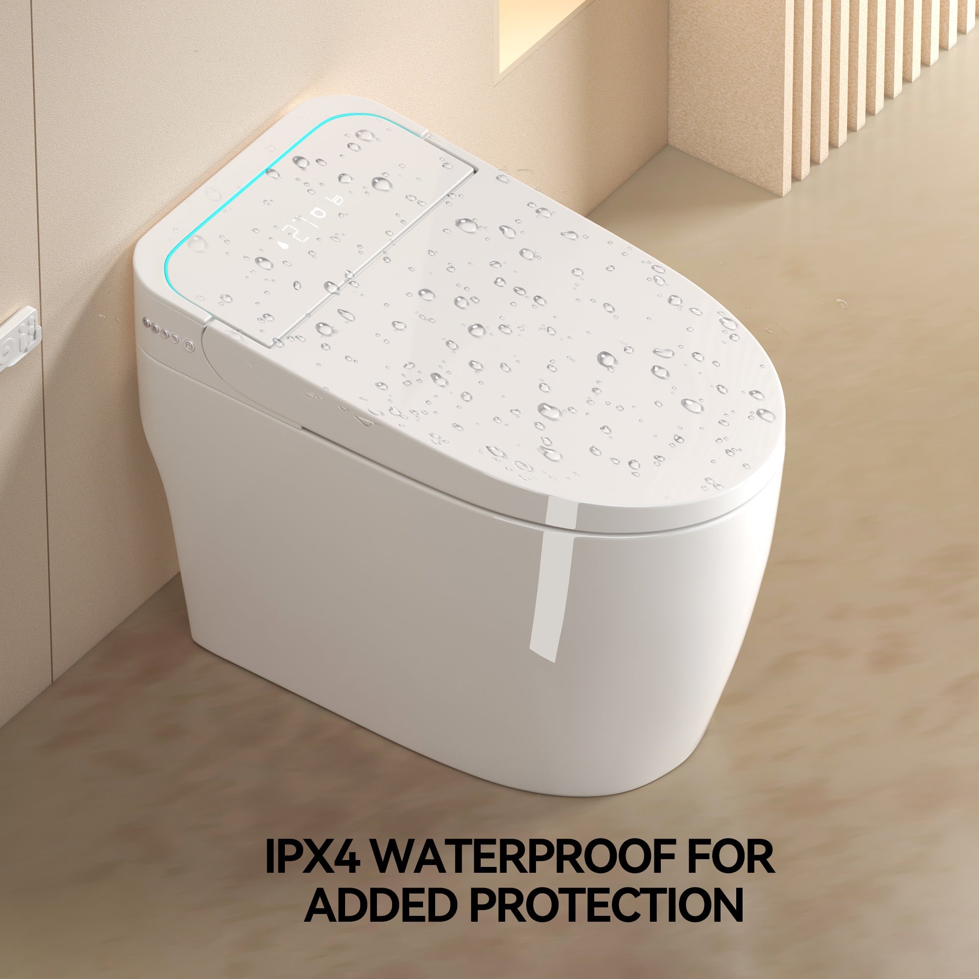 Unique Smart Toile, One Piece Toilet with Bidet Built In,Intelligent Toilet Auto Open/Close Seat. Bidet toilet with Dryer and Warm Water.WHITE