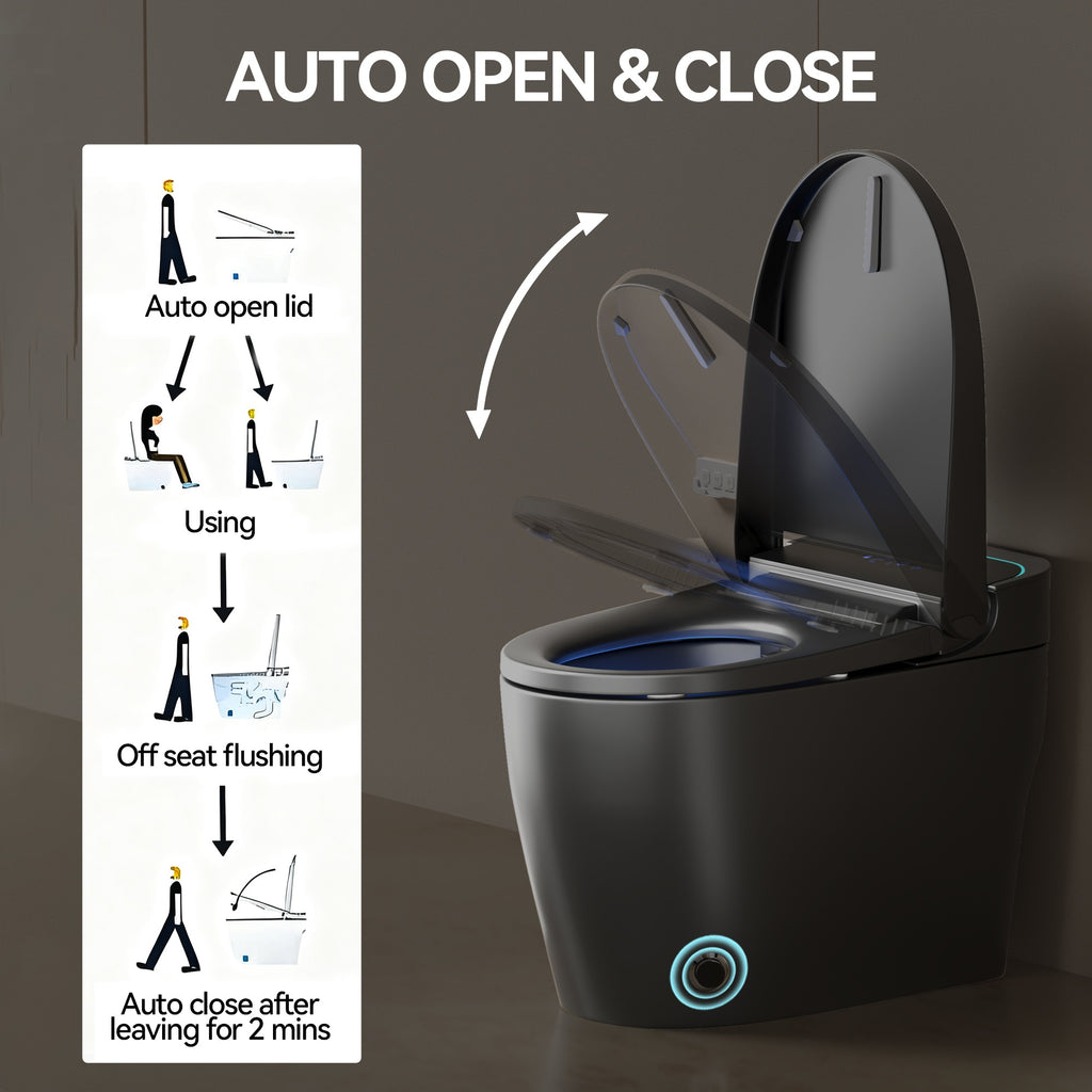 Unique Smart Toile, One Piece Toilet with Bidet Built In,Intelligent Toilet Auto Open/Close Seat. Bidet toilet with Dryer and Warm Water.Gray