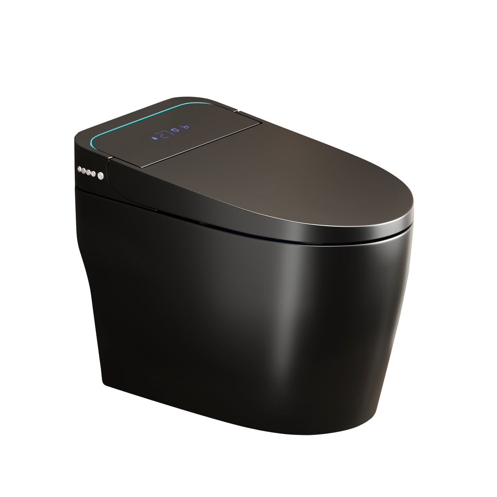 Unique Smart Toile, One Piece Toilet with Bidet Built In,Intelligent Toilet Auto Open/Close Seat. Bidet toilet with Dryer and Warm Water.BLACK