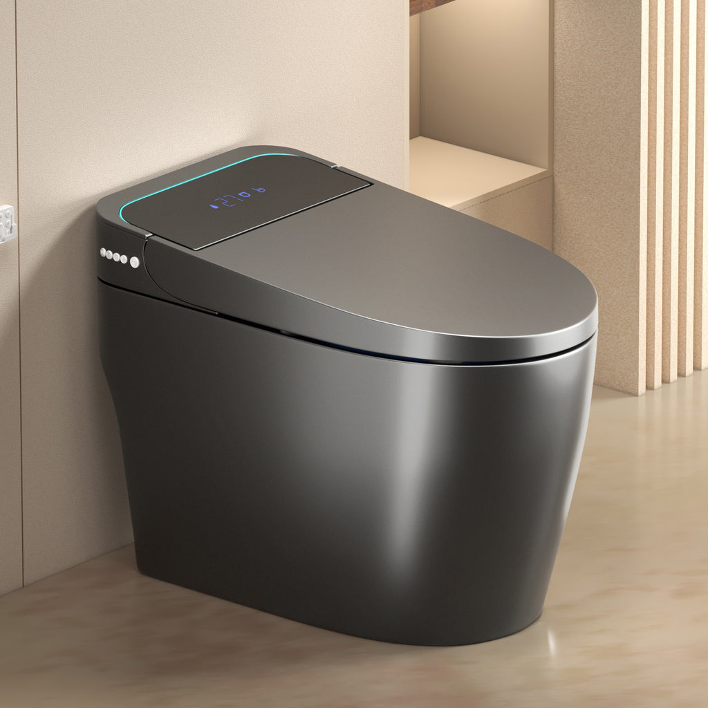 Unique Smart Toile, One Piece Toilet with Bidet Built In,Intelligent Toilet Auto Open/Close Seat. Bidet toilet with Dryer and Warm Water.Gray
