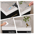 36" Artificial Stone Bathroom Vanity with Ceramic Sink, Modern Bathroom Sink Cabinet with Drawers and Open Shelf