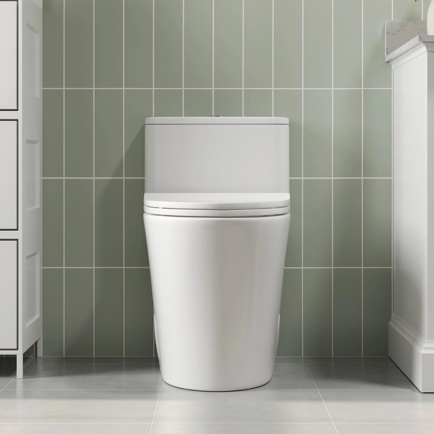 Modern One-Piece Elongated Toilet with Soft-Close Seat – High-Efficiency Dual Flush, Sleek Compact Design