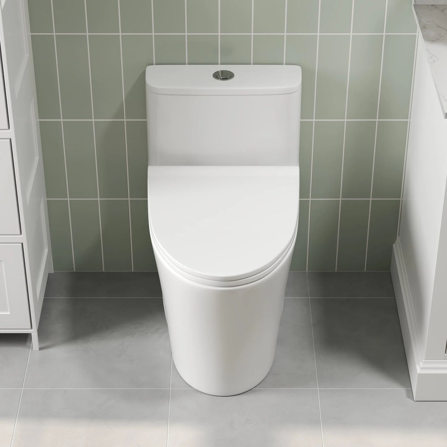 Modern One-Piece Elongated Toilet with Soft-Close Seat – High-Efficiency Dual Flush, Sleek Compact Design