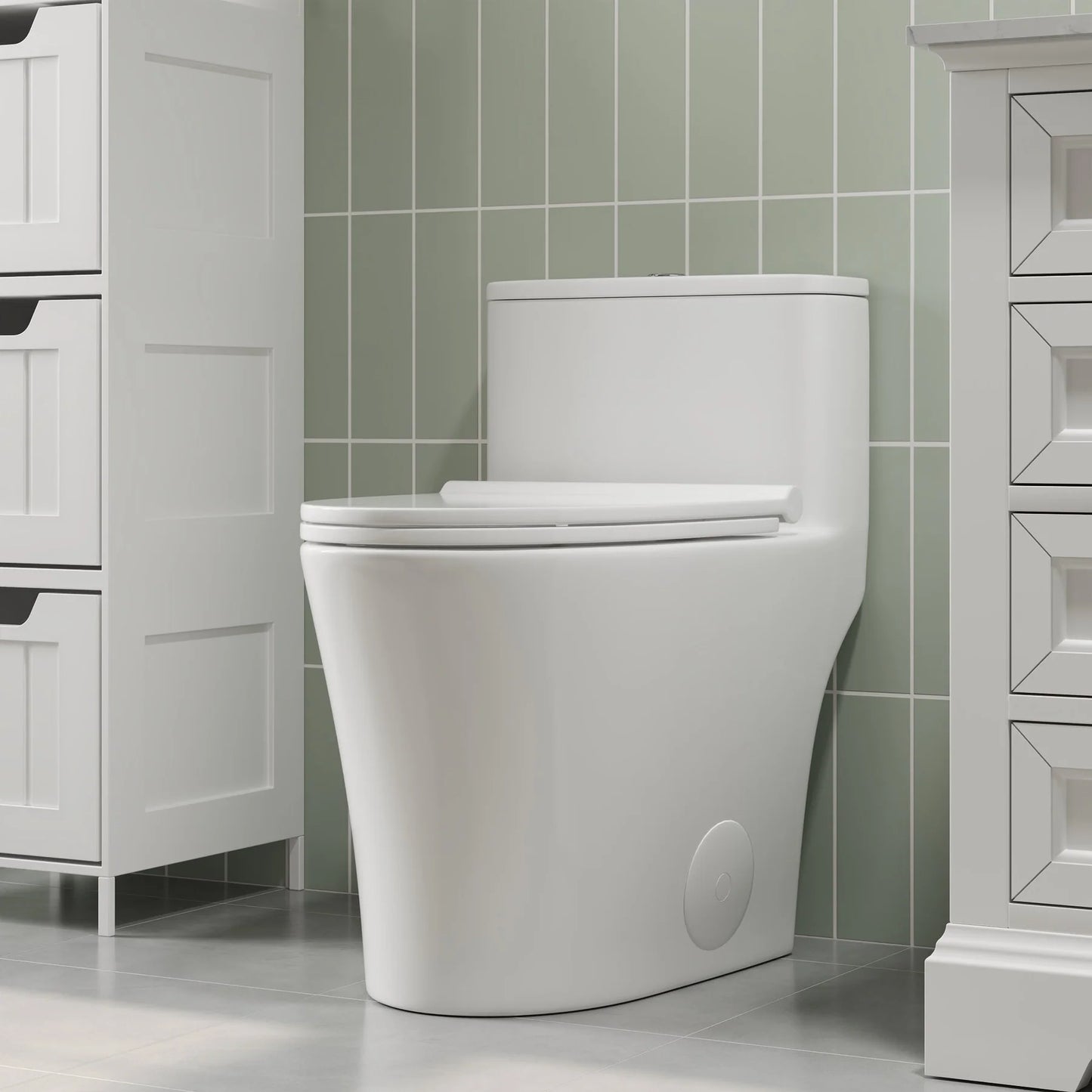 Modern One-Piece Elongated Toilet with Soft-Close Seat – High-Efficiency Dual Flush, Sleek Compact Design