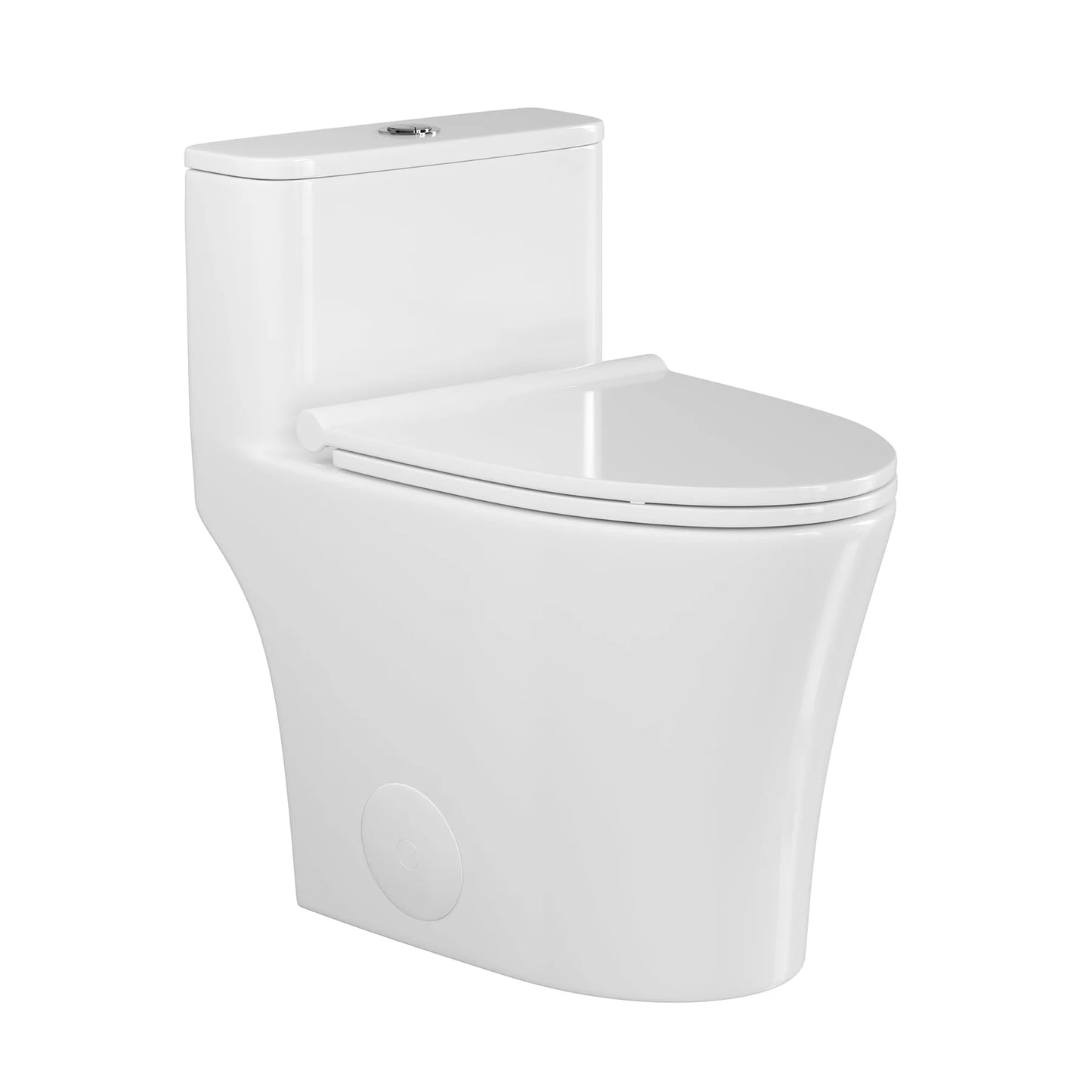 Modern One-Piece Elongated Toilet with Soft-Close Seat – High-Efficiency Dual Flush, Sleek Compact Design