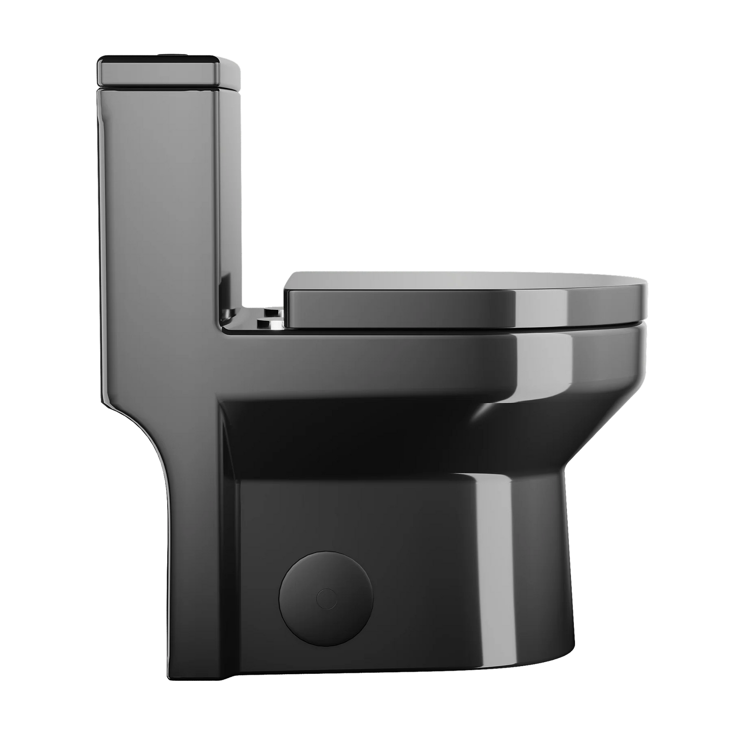 Compact One-Piece Round Toilet with High-Efficiency Flush – Space-Saving Floor Mounted Toilet (Seat Included)