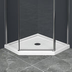 Goodyo 36 in. D x 36 in. W x 3.4 in. H Corner Drain Neo-Angle Shower Base in White White SKU D163111784 product image 6