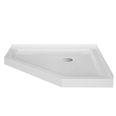 Goodyo 36 in. D x 36 in. W x 3.4 in. H Corner Drain Neo-Angle Shower Base in White White SKU D163111784 product image 7