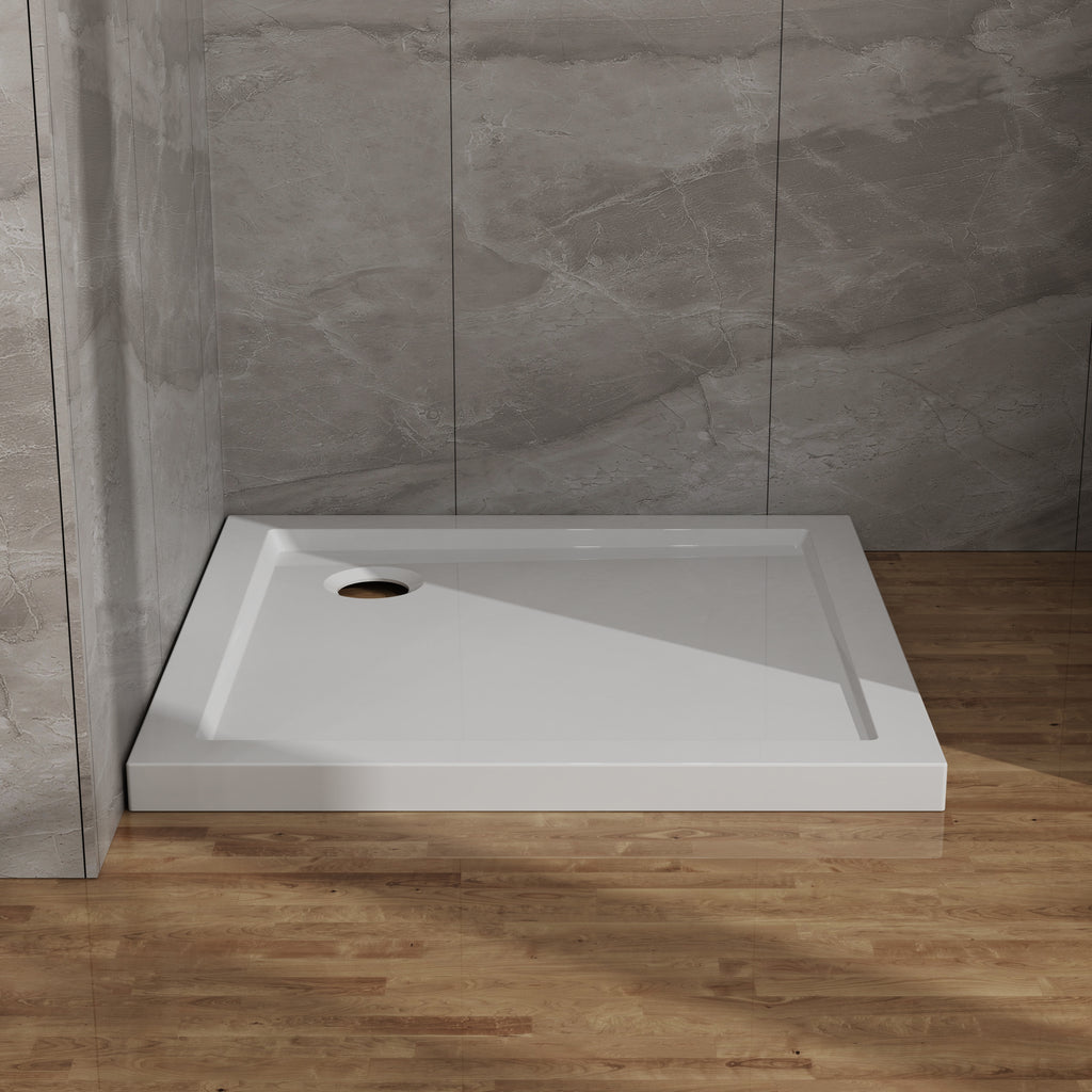 Goodyo 32x32 in Shower Base, Centered Drain No Threshold Shower Pan, White White SKU D163116715 product image 1