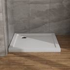 Goodyo 32x32 in Shower Base, Centered Drain No Threshold Shower Pan, White White SKU D163116715 product image 1