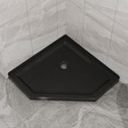 Goodyo 36 in. D x 36 in. W x 3.4 in. H Corner Drain Neo-Angle Shower Base Black, No Drain Kit Black SKU D163147917 product image 5