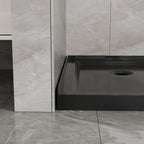 Goodyo 36 in. D x 36 in. W x 3.4 in. H Corner Drain Neo-Angle Shower Base Black, No Drain Kit Black SKU D163147917 product image 6