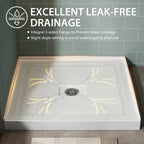 36x36 Inch White Acrylic Shower Base, Center Drain, Non-Slip Surface Light White SKU T5595P445277 product image 3