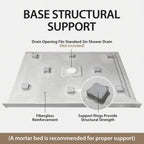36x36 Inch White Acrylic Shower Base, Center Drain, Non-Slip Surface Light White SKU T5595P445277 product image 4