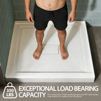 36x36 Inch White Acrylic Shower Base, Center Drain, Non-Slip Surface Light White SKU T5595P445277 product image 5