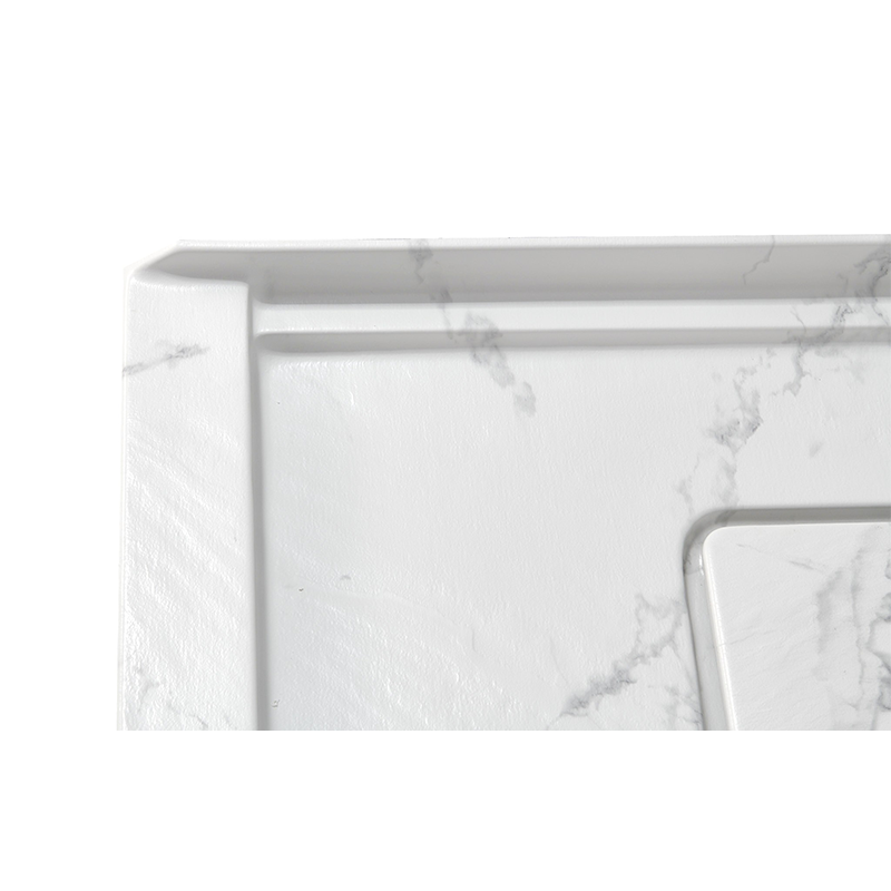 60" x 32" in Shower Base,resin and fiberglass,Left Drain Single-Threshold Shower Pan,Jazz White with Vein White+ Charcoal SKU T6587P578554 product image 6