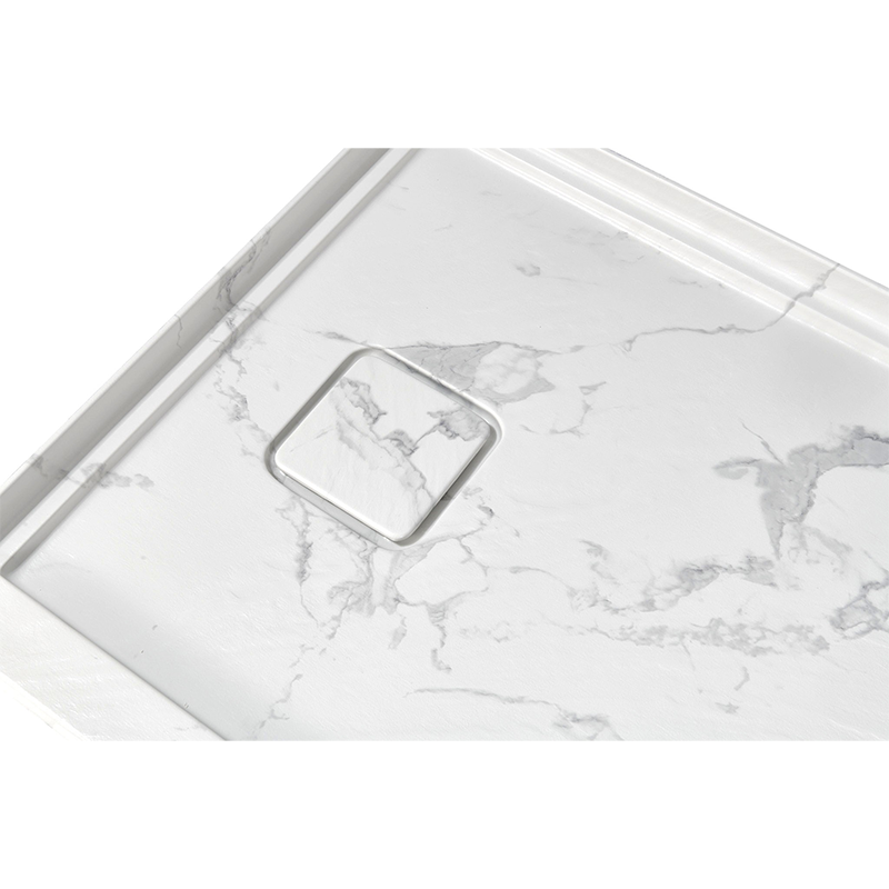 60" x 32" in Shower Base,resin and fiberglass,Left Drain Single-Threshold Shower Pan,Jazz White with Vein White+ Charcoal SKU T6587P578554 product image 7