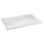 60" x 32" in Shower Base,resin and fiberglass,Left Drain Single-Threshold Shower Pan,Jazz White with Vein White+ Charcoal SKU T6587P578554 product image 8